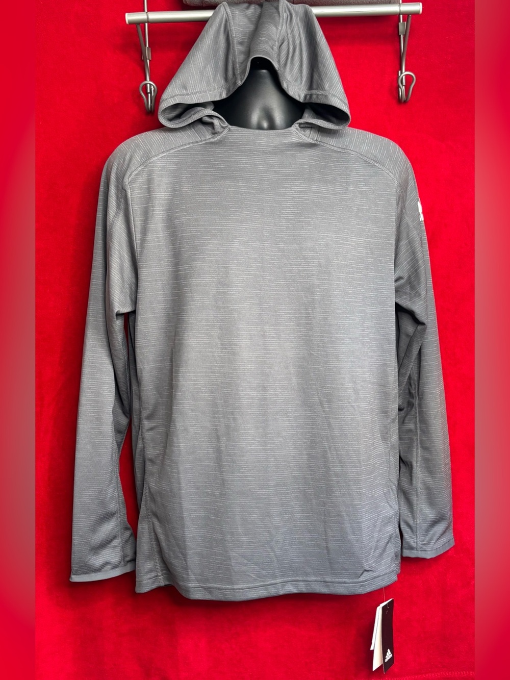 Adidas GameMode Training Hoodie Gray Textured Pullover Tech NWT Medium